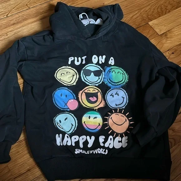 Kids H&M x Smiley World hoodie normal signs of wear 6x fits 5/6. - Picture 1 of 4